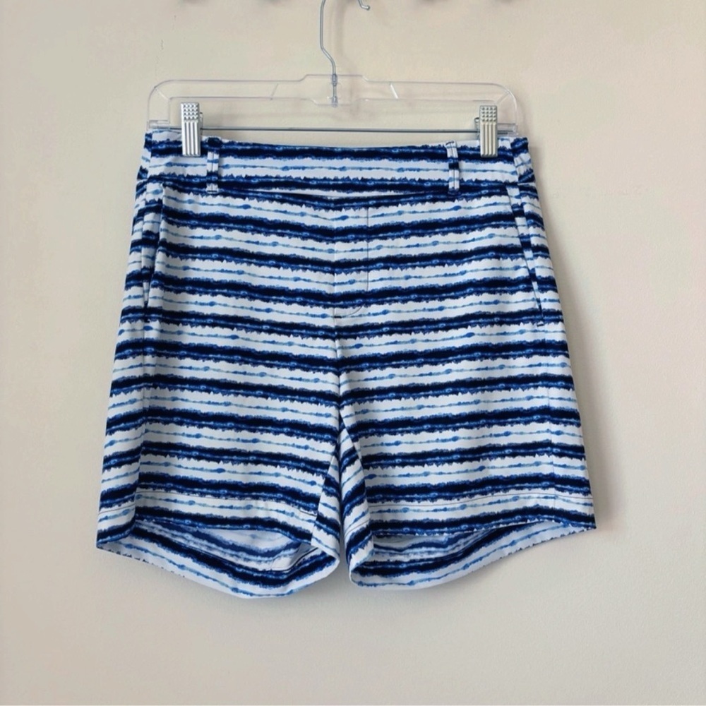 Spanx Blue Striped Sunshine Swim Shorts Small Beach Vacation